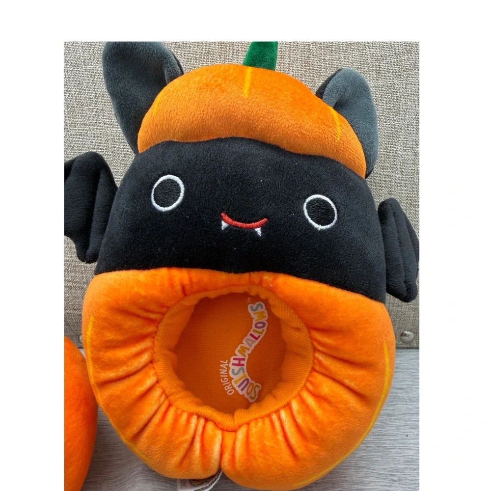 Squishmallows Emily the Bat Pumpkin Halloween Plush Slippers Kids Size 11/12